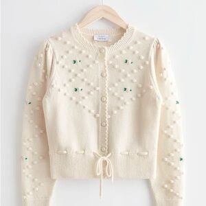 & Other Stories rose embroidered cardigan